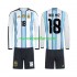 Maglie da Calcio Argentina Nico Paz 18 Bambino Prima Tenuta Mondiali 2026 Maniche Lunghe