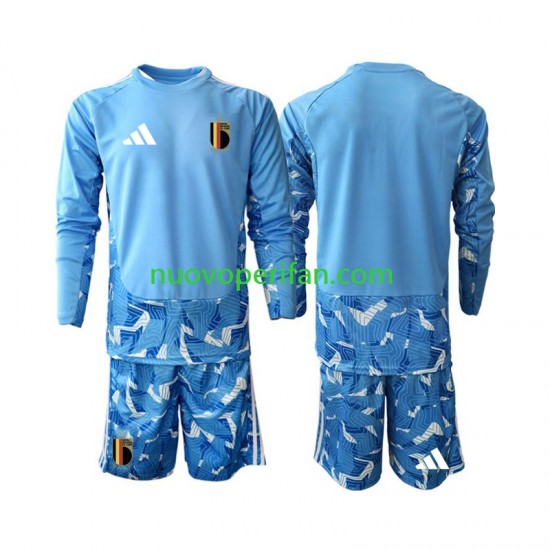 Maglie da Calcio Belgio Portiere Bambino Prima Tenuta Mondiali 2026 Maniche Lunghe