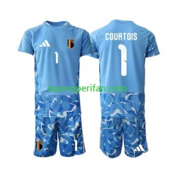 Maglie da Calcio Belgio Thibaut Courtois 1 Portiere Bambino Prima Tenuta Mondiali 2026 Maniche Corte