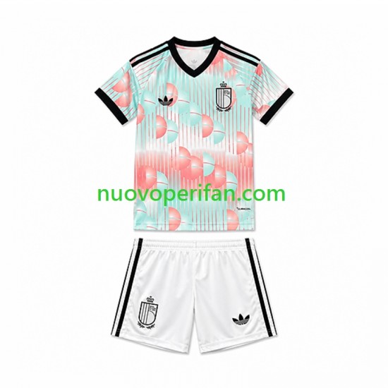 Maglie da Calcio Belgio Bambino Trasferta Tenuta Mondiali 2026 Maniche Corte