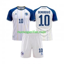 Maglie da Calcio Bosnia Erzegovina Ermedin Demirovic 10 Bambino Trasferta Tenuta Mondiali 2026 Maniche Corte