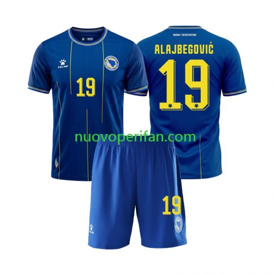 Maglie da Calcio Bosnia Erzegovina Kerim Alajbegovic 19 Bambino Prima Tenuta Mondiali 2026 Maniche Corte