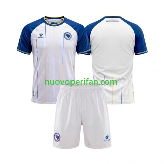 Maglie da Calcio Bosnia Erzegovina Bambino Trasferta Tenuta Mondiali 2026 Maniche Corte