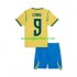 Maglie da Calcio Brasile Matheus Cunha 9 Chidlren Trasferta Tenuta Mondiali 2026 Maniche Corte