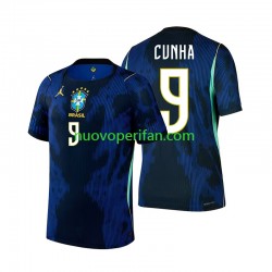 Maglie da Calcio Brasile Matheus Cunha 9 Uomo Trasferta Tenuta Mondiali 2026 Maniche Corte