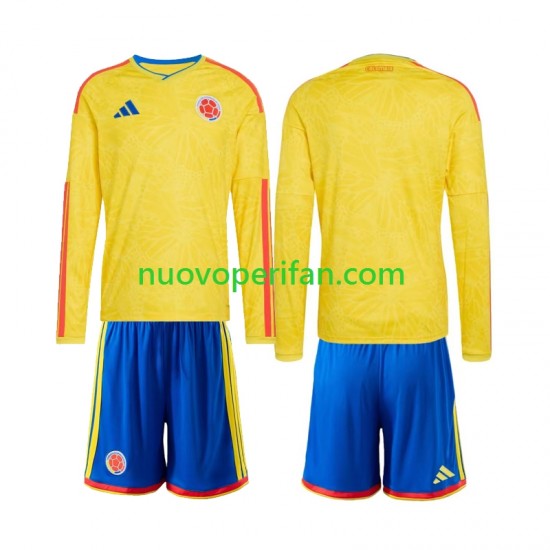Maglie da Calcio Colombia Bambino Prima Tenuta Mondiali 2026 Maniche Lunghe