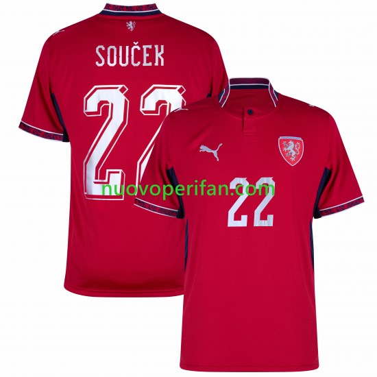 Maglie da Calcio Repubblica Ceca Soucek 22 Uomo Prima Tenuta Mondiali 2026 Maniche Corte