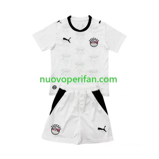 Maglie da Calcio Egitto Bambino Trasferta Tenuta Mondiali 2026 Maniche Corte
