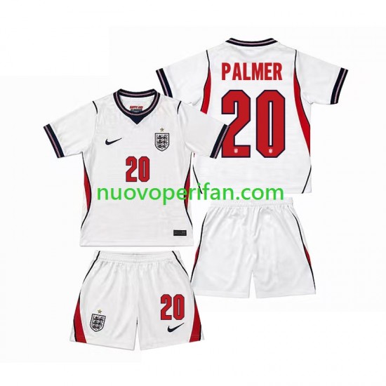 Maglie da Calcio Inghilterra Cole Palmer 20 Bambino Prima Tenuta Mondiali 2026 Maniche Corte