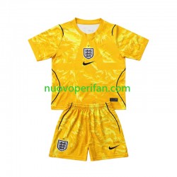 Maglie da Calcio Inghilterra Portiere Bambino Quarta Tenuta Mondiali 2026 Maniche Corte