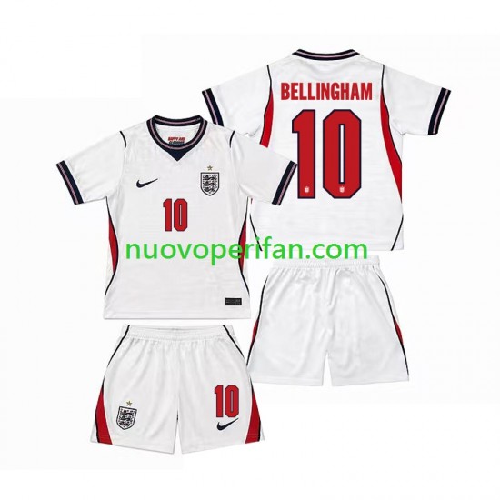 Maglie da Calcio Inghilterra Jude Bellingham 10 Bambino Prima Tenuta Mondiali 2026 Maniche Corte