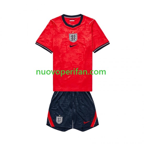 Maglie da Calcio Inghilterra Bambino Trasferta Tenuta Mondiali 2026 Maniche Corte