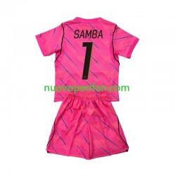 Maglie da Calcio Francia Brice Samba 1 Portiere Bambino Trasferta Tenuta Mondiali 2026 Maniche Corte