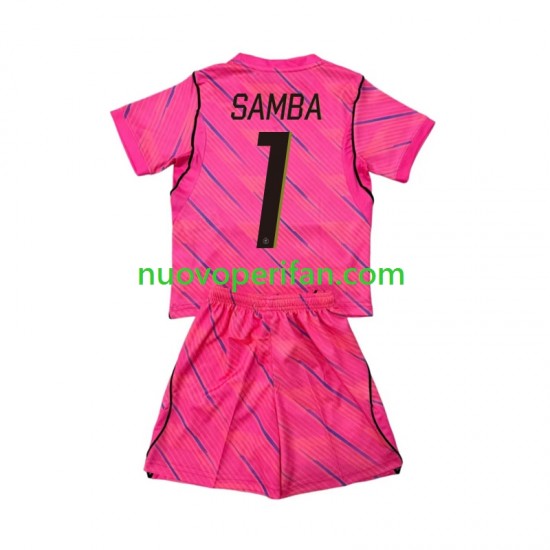 Maglie da Calcio Francia Brice Samba 1 Portiere Bambino Trasferta Tenuta Mondiali 2026 Maniche Corte