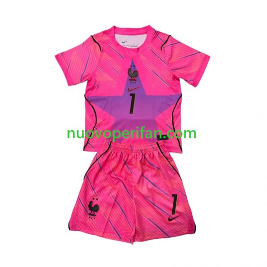 Maglie da Calcio Francia Brice Samba 1 Portiere Bambino Trasferta Tenuta Mondiali 2026 Maniche Corte