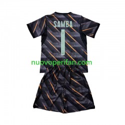 Maglie da Calcio Francia Brice Samba 1 Portiere Bambino Prima Tenuta Mondiali 2026 Maniche Corte