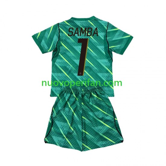 Maglie da Calcio Francia Brice Samba 1 Portiere Bambino Alternativa Tenuta Mondiali 2026 Maniche Corte