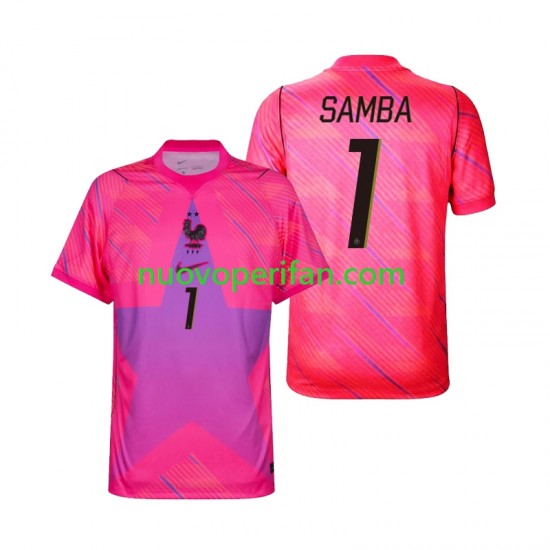 Maglie da Calcio Francia Brice Samba 1 Portiere Uomo Trasferta Tenuta Mondiali 2026 Maniche Corte