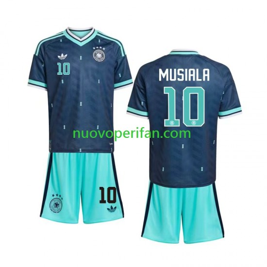 Maglie da Calcio Germania Jamal Musiala 10 Bambino Trasferta Tenuta Mondiali 2026 Maniche Corte