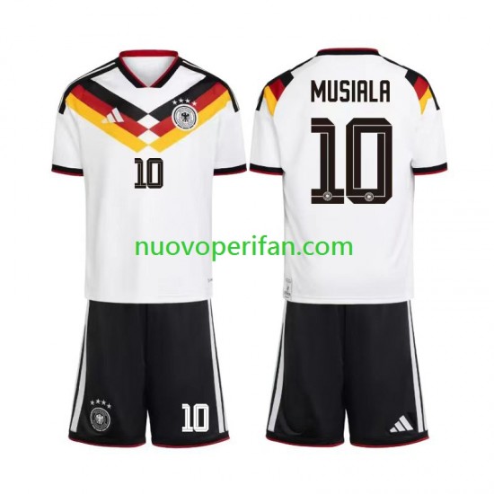 Maglie da Calcio Germania Jamal Musiala 10 Bambino Prima Tenuta Mondiali 2026 Maniche Corte
