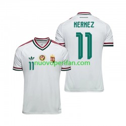 Maglie da Calcio Ungheria Milos Kerkez 11 Uomo Trasferta Tenuta Mondiali 2026 Maniche Corte