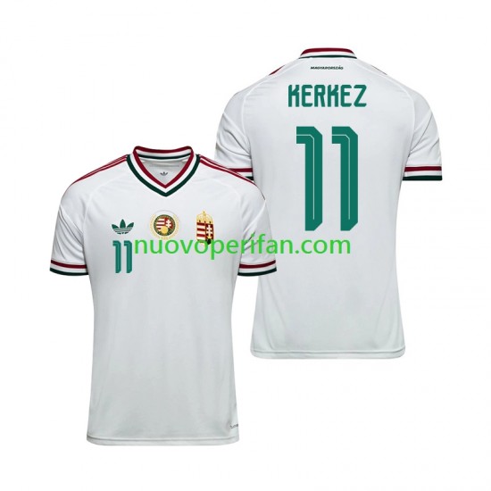 Maglie da Calcio Ungheria Milos Kerkez 11 Uomo Trasferta Tenuta Mondiali 2026 Maniche Corte