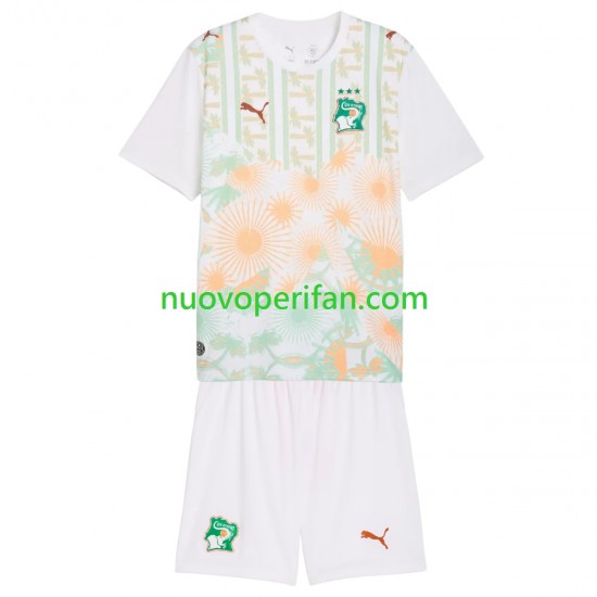 Maglie da Calcio Costa d'Avorio Bambino Trasferta Tenuta Mondiali 2026 Maniche Corte