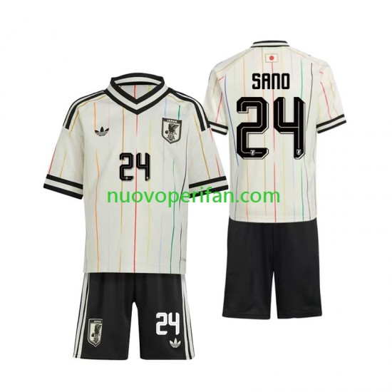 Maglie da Calcio Giappone Kaishu Sano 24 Bambino Trasferta Tenuta Mondiali 2026 Maniche Corte