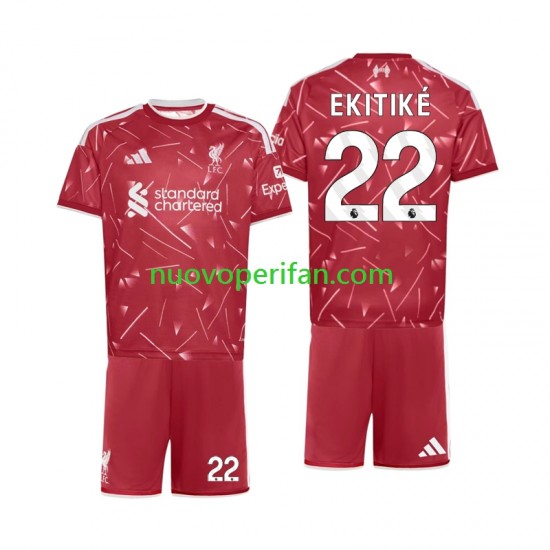 Maglie da Calcio Liverpool Hugo Ekitike 22 Bambino Prima Tenuta 2026-2027 Maniche Corte