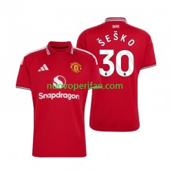 Maglie da Calcio Manchester United Benjamin Sesko 30 Uomo Prima Tenuta 2026-2027 Maniche Corte