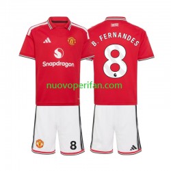 Maglie da Calcio Manchester United Bruno Fernandes 8 Bambino Prima Tenuta 2026-2027 Maniche Corte
