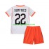 Maglie da Calcio Paesi Bassi Denzel Dumfries 22 Bambino Trasferta Tenuta Mondiali 2026 Maniche Corte