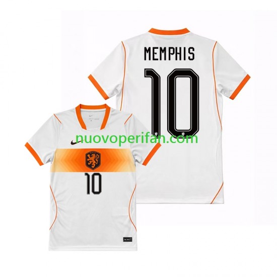 Maglie da Calcio Paesi Bassi Memphis Depay 10 Uomo Trasferta Tenuta Mondiali 2026 Maniche Corte