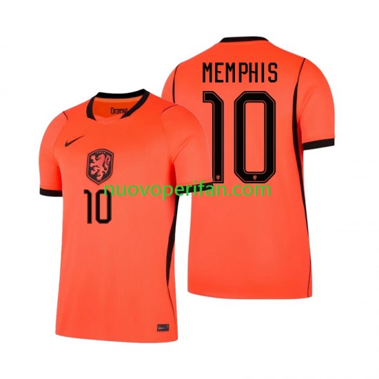 Maglie da Calcio Paesi Bassi Memphis Depay 10 Uomo Prima Tenuta Mondiali 2026 Maniche Corte