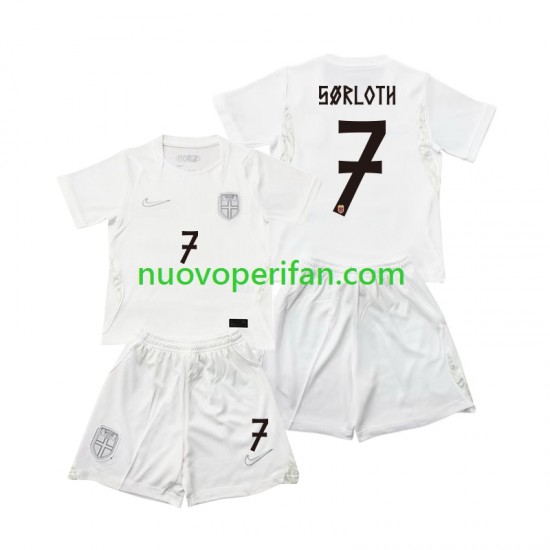 Maglie da Calcio Norvegia Alexander Sorloth 7 Bambino Alternativa Tenuta Mondiali 2026 Maniche Corte
