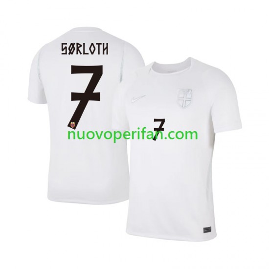 Maglie da Calcio Norvegia Alexander Sorloth 7 Uomo Alternativa Tenuta Mondiali 2026 Maniche Corte