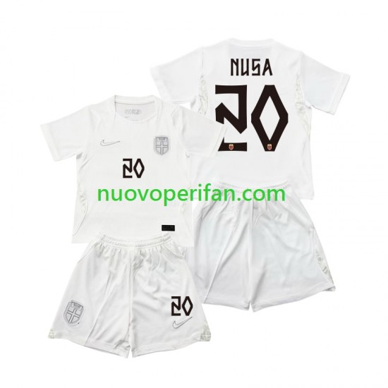 Maglie da Calcio Norvegia Antonio NUSA 20 Bambino Alternativa Tenuta Mondiali 2026 Maniche Corte