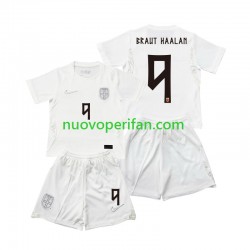 Maglie da Calcio Norvegia Braut Haaland 9 Bambino Alternativa Tenuta Mondiali 2026 Maniche Corte