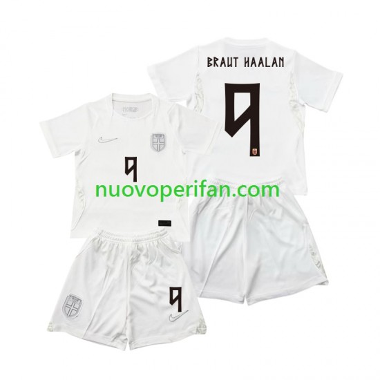 Maglie da Calcio Norvegia Braut Haaland 9 Bambino Alternativa Tenuta Mondiali 2026 Maniche Corte