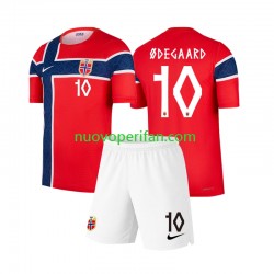 Maglie da Calcio Norvegia Martin Odegaard 10 Bambino Prima Tenuta Mondiali 2026 Maniche Corte