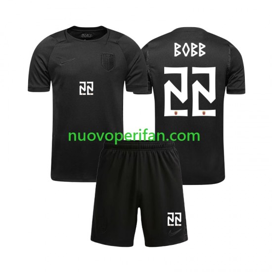 Maglie da Calcio Norvegia Oscar Bobb 22 Bambino Trasferta Tenuta Mondiali 2026 Maniche Corte