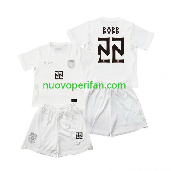 Maglie da Calcio Norvegia Oscar Bobb 22 Bambino Alternativa Tenuta Mondiali 2026 Maniche Corte