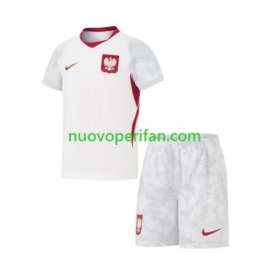 Maglie da Calcio Polonia Bambino Prima Tenuta Mondiali 2026 Maniche Corte