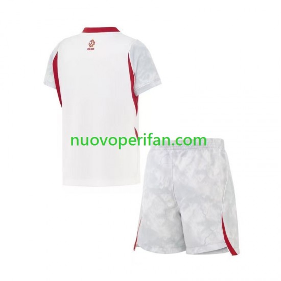 Maglie da Calcio Polonia Bambino Prima Tenuta Mondiali 2026 Maniche Corte