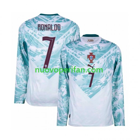 Maglie da Calcio Portogallo Cristiano Ronaldo 7 Uomo Trasferta Tenuta Mondiali 2026 Maniche Lunghe