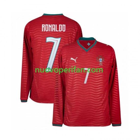 Maglie da Calcio Portogallo Cristiano Ronaldo 7 Uomo Prima Tenuta Mondiali 2026 Maniche Lunghe