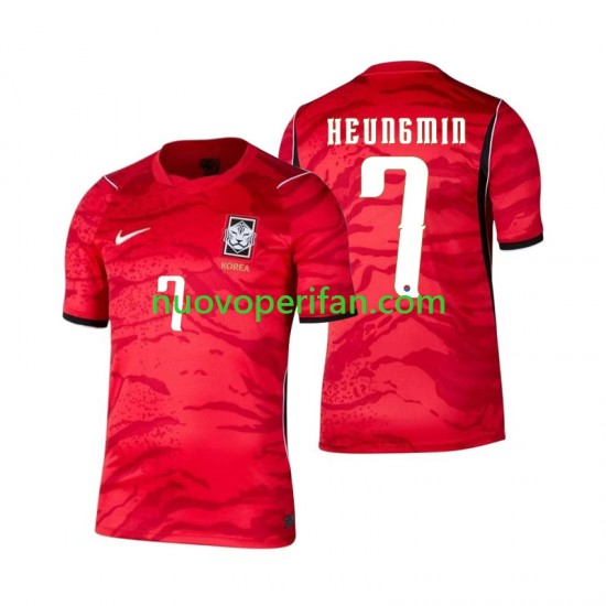 Maglie da Calcio Corea del Sud Son Heung-min 7 Uomo Prima Tenuta Mondiali 2026 Maniche Corte