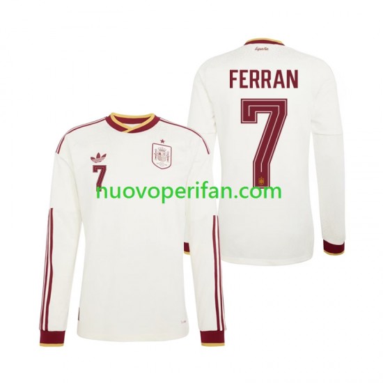 Maglie da Calcio Spagna Ferran Torres 7 Uomo Trasferta Tenuta Mondiali 2026 Maniche Lunghe