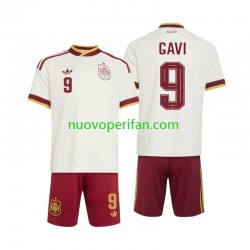 Maglie da Calcio Spagna Gavi 9 Bambino Trasferta Tenuta Mondiali 2026 Maniche Corte