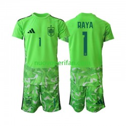 Maglie da Calcio Spagna David Raya 1 6th Green color Portiere Bambino Mondiali 2026 Maniche Corte
